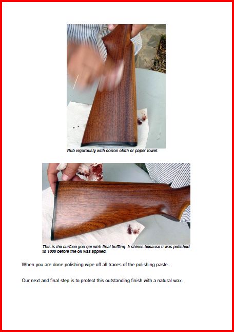 Rub vigorously with common cloth or paper towel. This is the surface you get with that final buffing. It shines because it was polished to 1000 before the oil was applied.